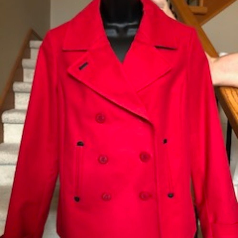 Talbots Red Double Breasted Jacket - sz 8 EUC